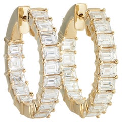 18K Gelbgold 4.0ct Diamant Innen-Out-Reifen Ohrringe AER-16446-10-Y