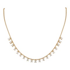 18K Yellow Gold 4.0ct Diamond Station Necklace