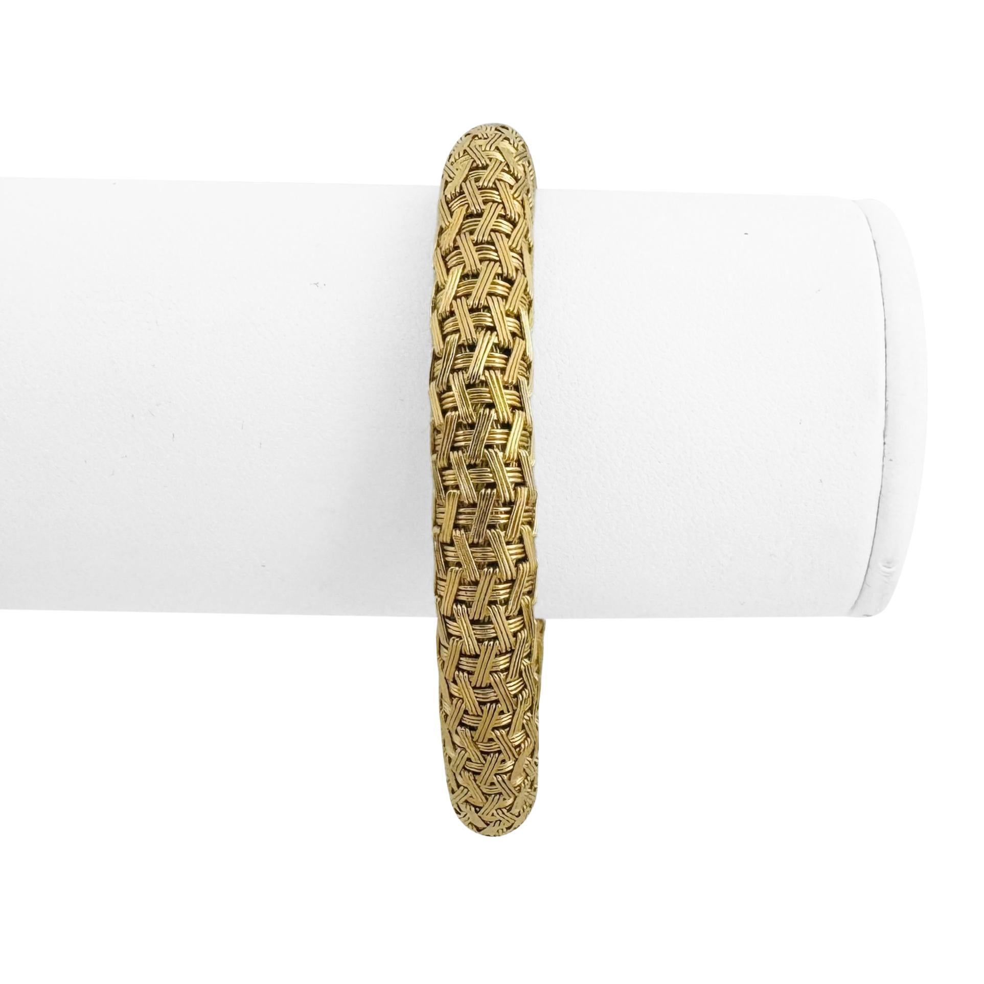 18k Yellow Gold 40g Solid Heavy 8mm Ladies Fancy Mesh Bracelet 7.5