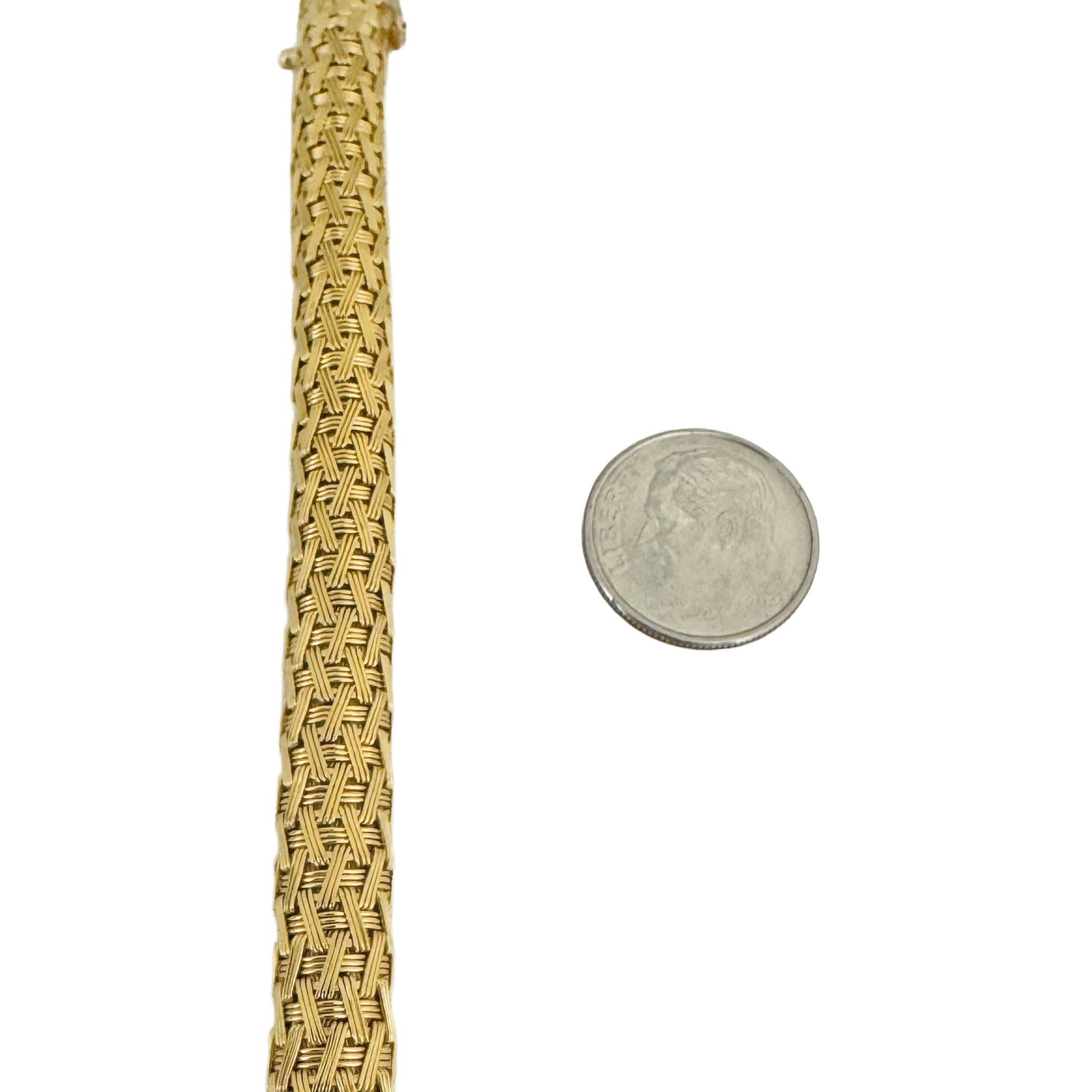 18k Yellow Gold 40g Solid Heavy 8mm Ladies Fancy Mesh Bracelet 7.5