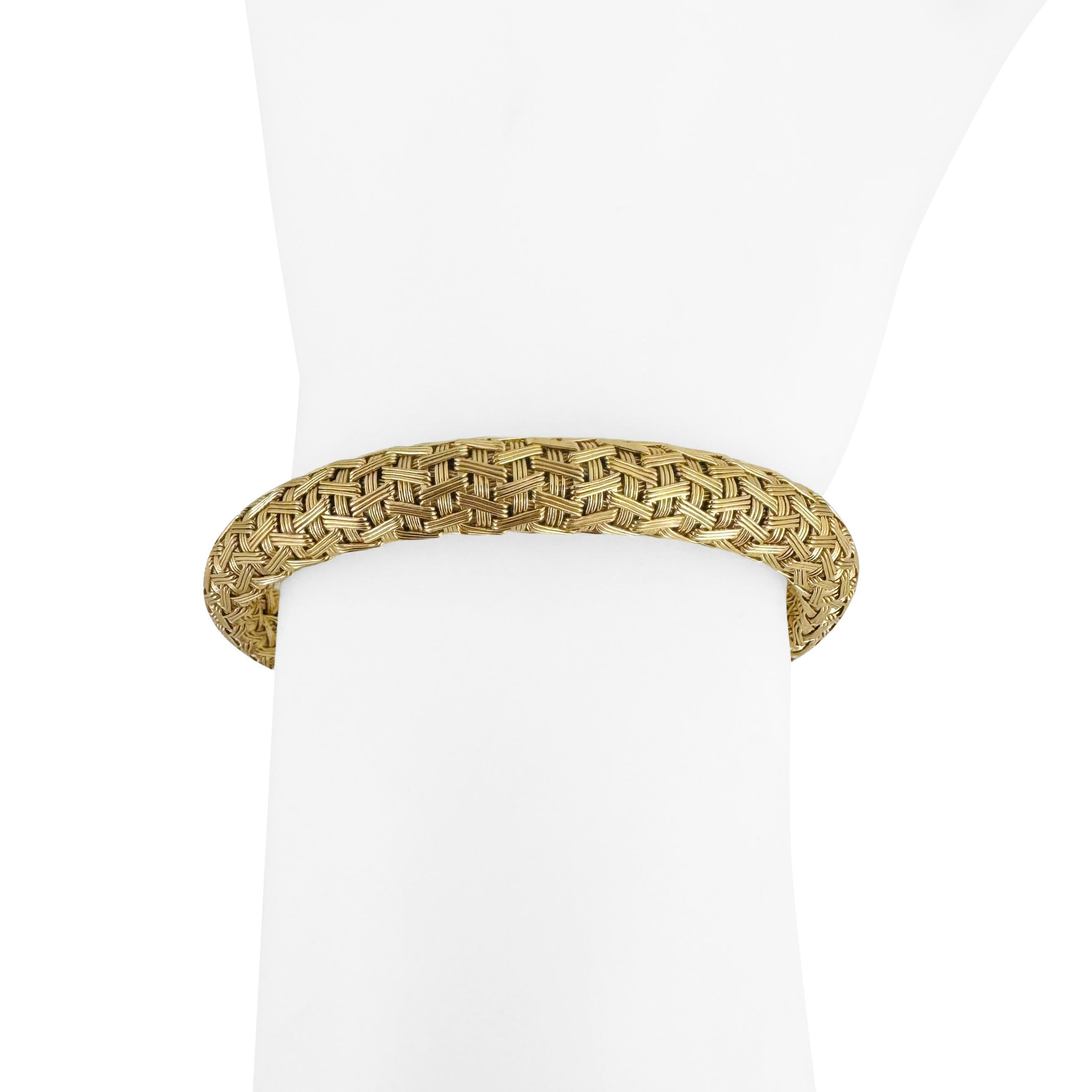 18k Yellow Gold 40g Solid Heavy 8mm Ladies Fancy Mesh Bracelet 7.5