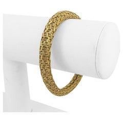 18k Yellow Gold 40g Solid Heavy 8mm Ladies Fancy Mesh Bracelet 7.5"