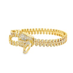 18k Yellow Gold 4.19ctw Round Brilliant Diamond Zipper Bracelet