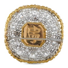 18K Gelbgold 4,25ct Diamant und Turmalin Brosche MF06-022626