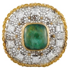 18K Gelbgold 4,25ct Diamant und Turmalin Brosche MF06-022626