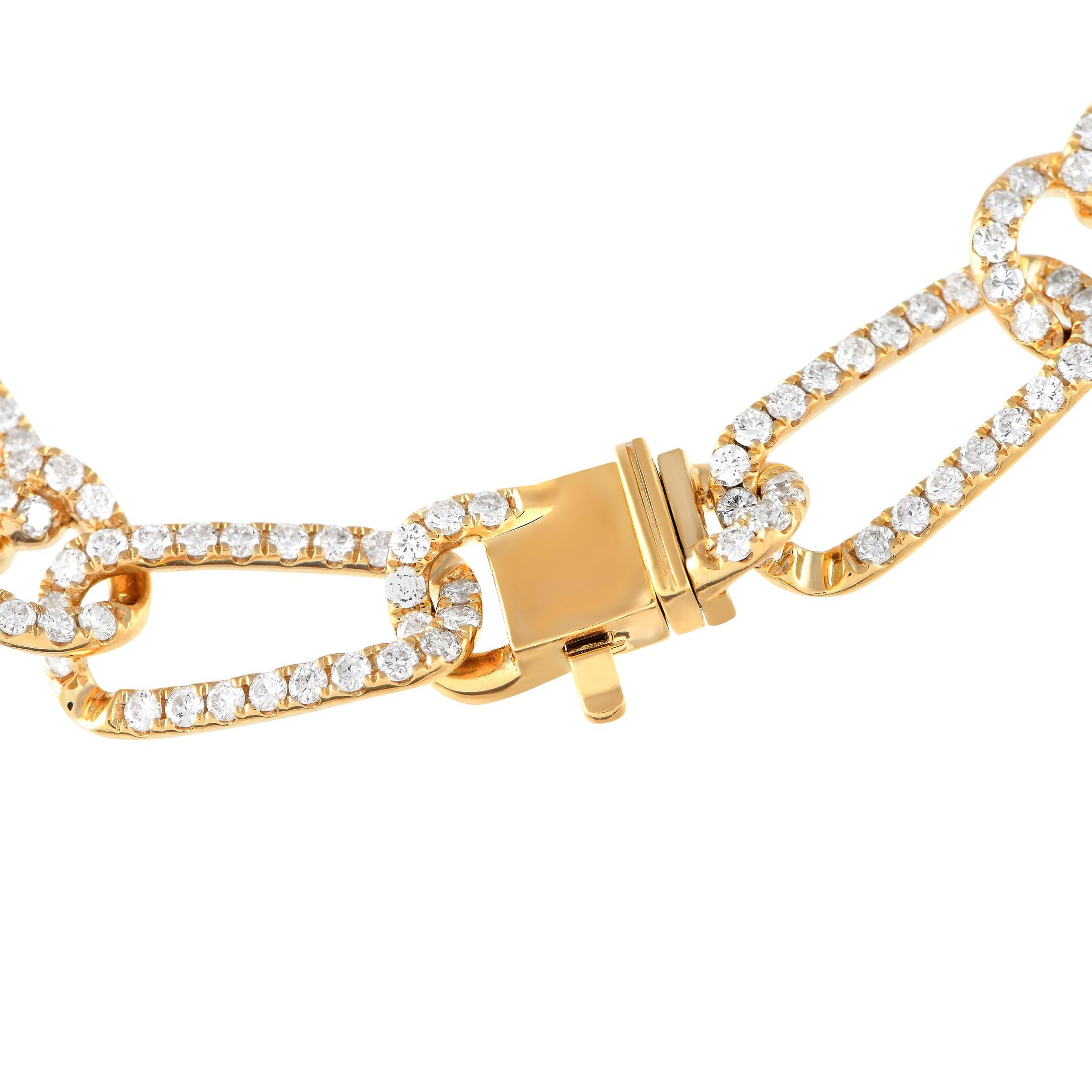 Round Cut 18K Yellow Gold 4.35ct Diamond Bracelet