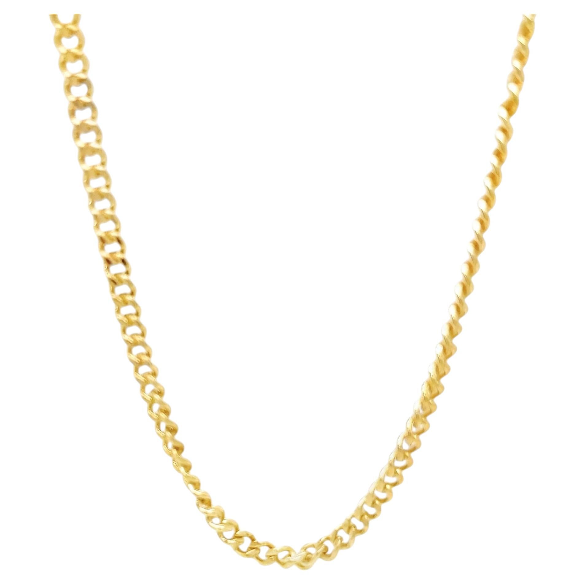 Collana con maglie a catena in oro giallo 18 carati da 4,35 mm in vendita