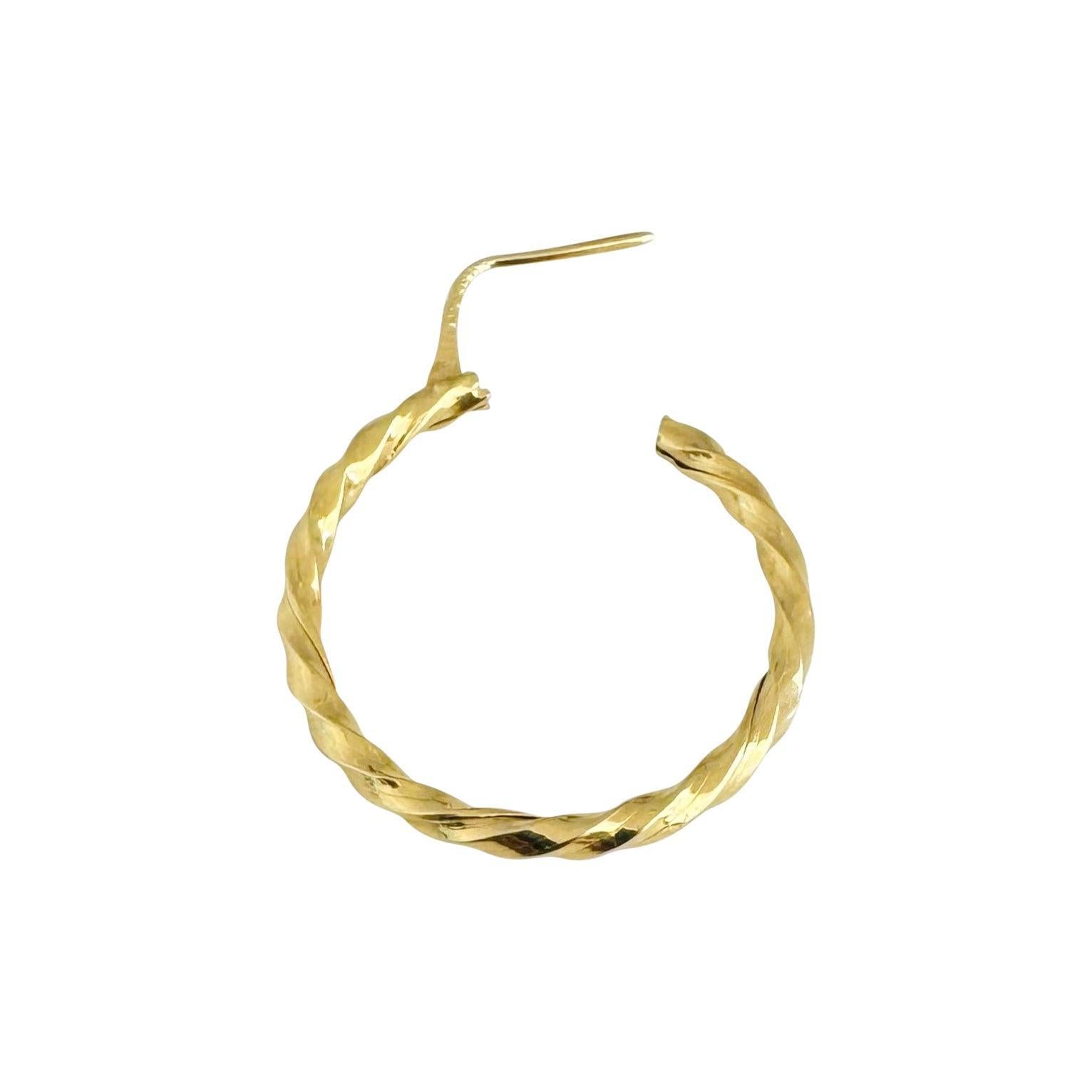 18k Gelbgold 4.3g Damen gedrehte Creolen Italien 1,2