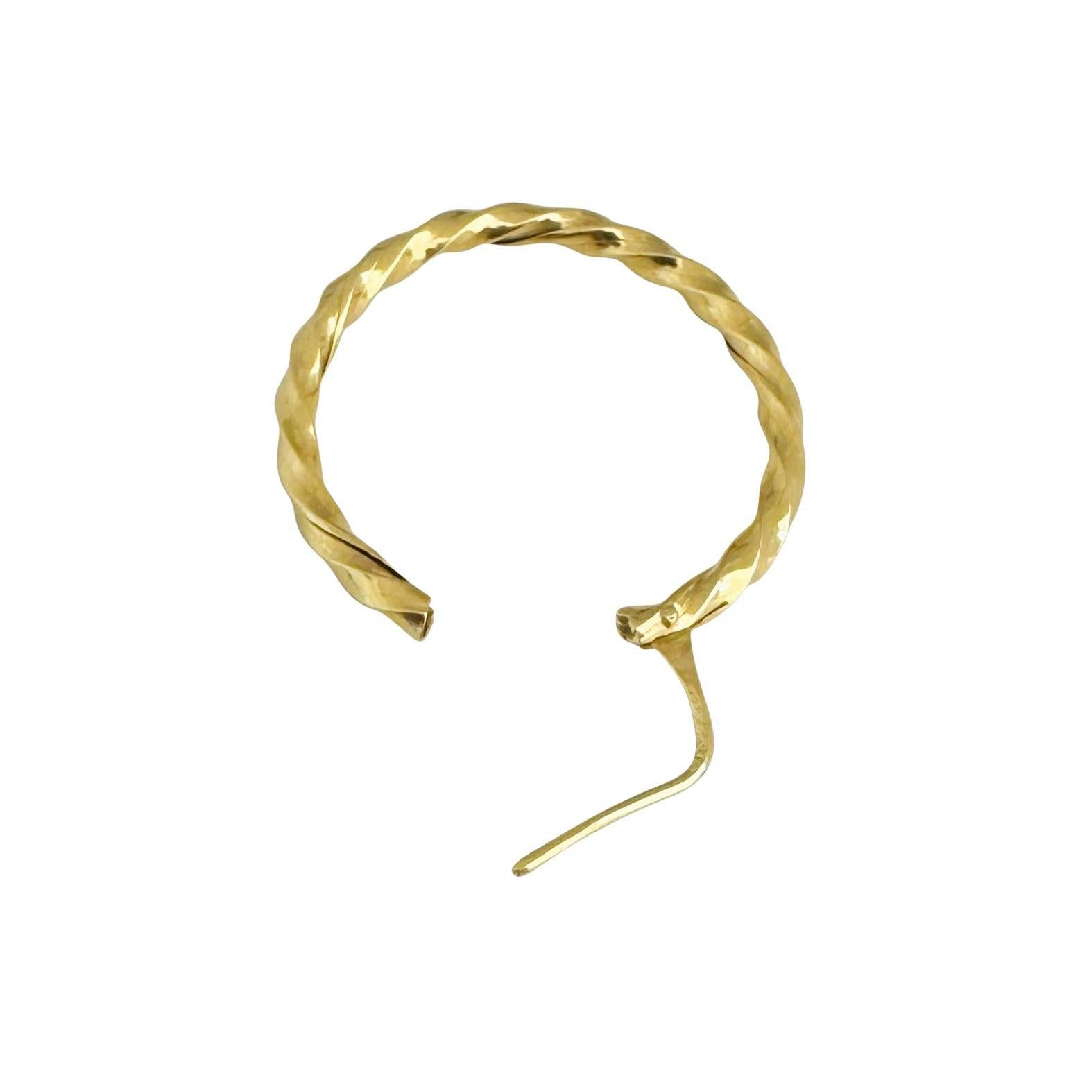 18k Gelbgold 4.3g Damen gedrehte Creolen Italien 1,2