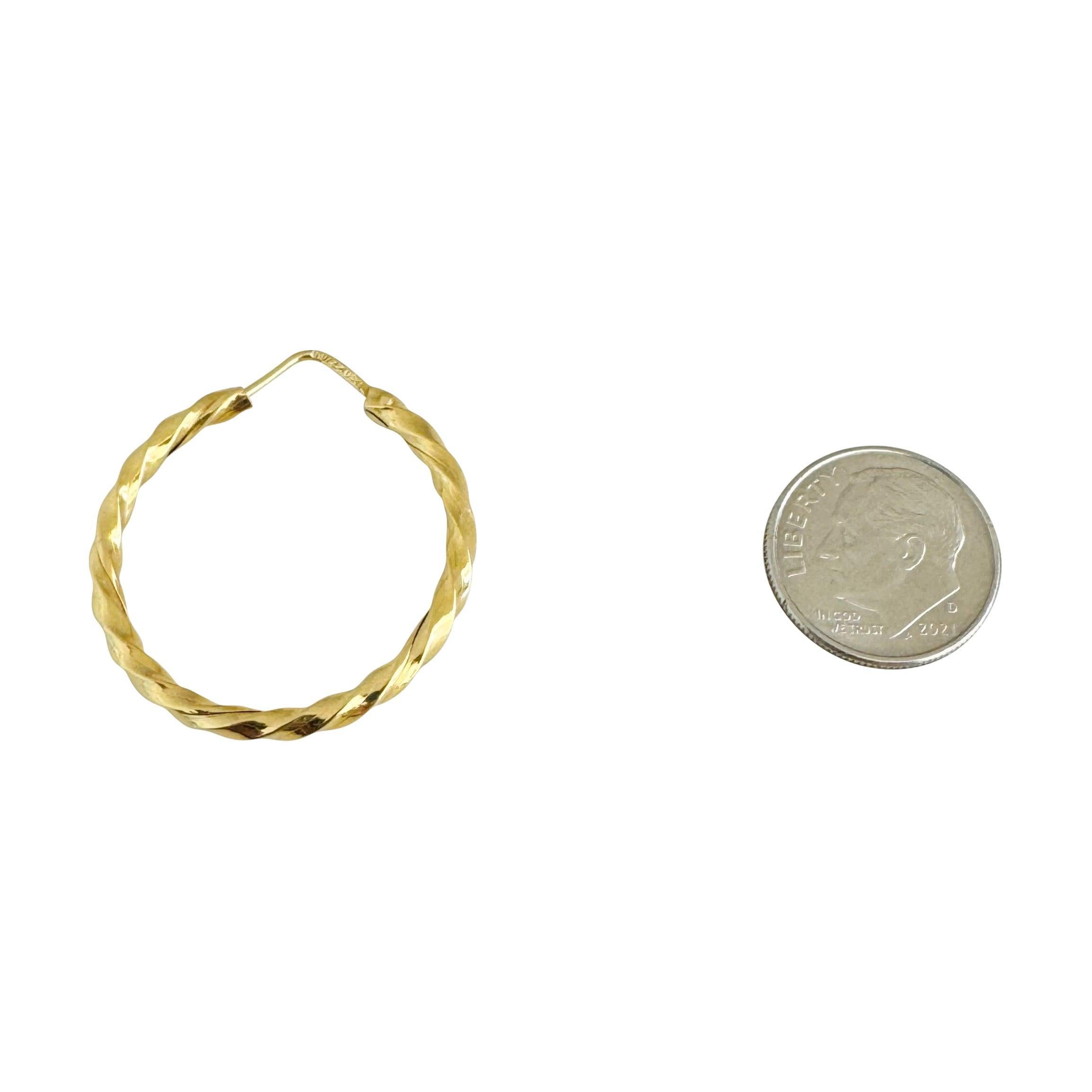 18k Gelbgold 4.3g Damen gedrehte Creolen Italien 1,2