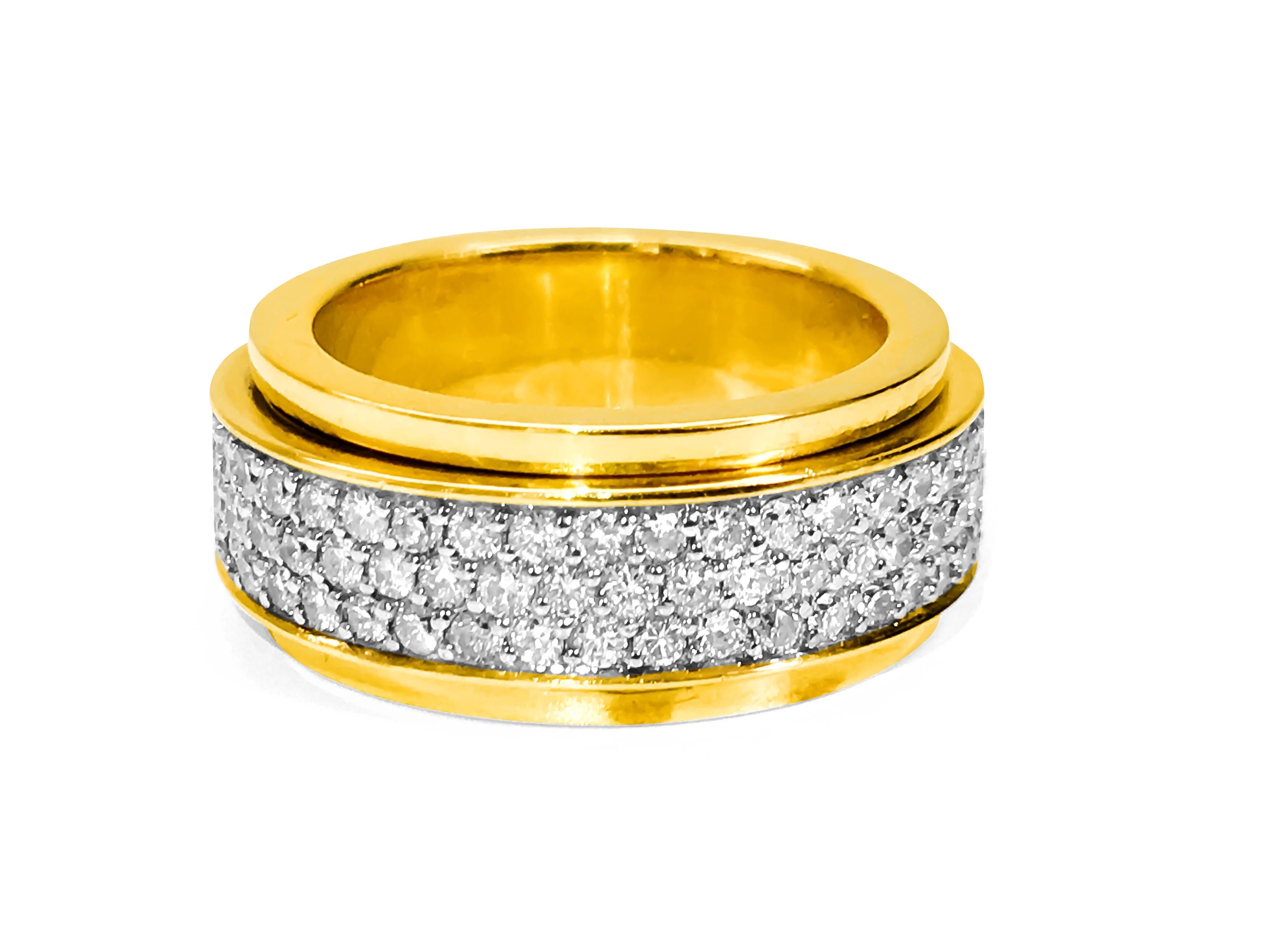 Brilliant Cut 18k Yellow Gold, 4.50 Carat VVS Diamond Ring For Sale