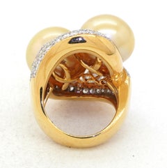 18k Yellow Gold 4.50ct Golden South Sea Pearl Ring