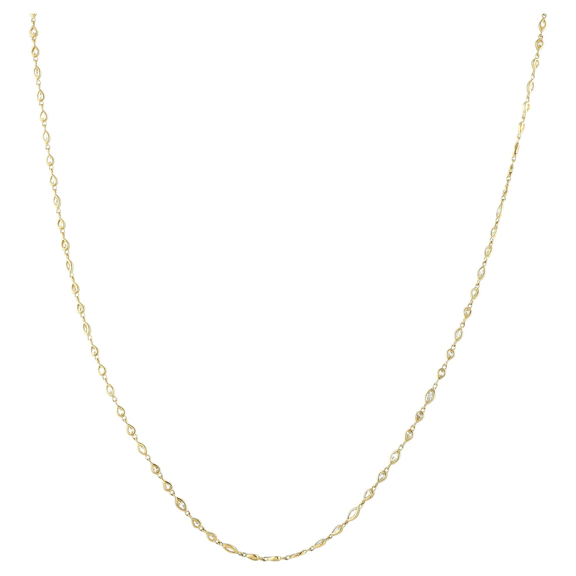 Collar de diamantes de 4,50 ct en oro amarillo de 18 quilates