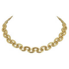 Collar de eslabones en espiral de oro amarillo de 18 quilates 45,7 g para mujer pulido de 11 mm 16