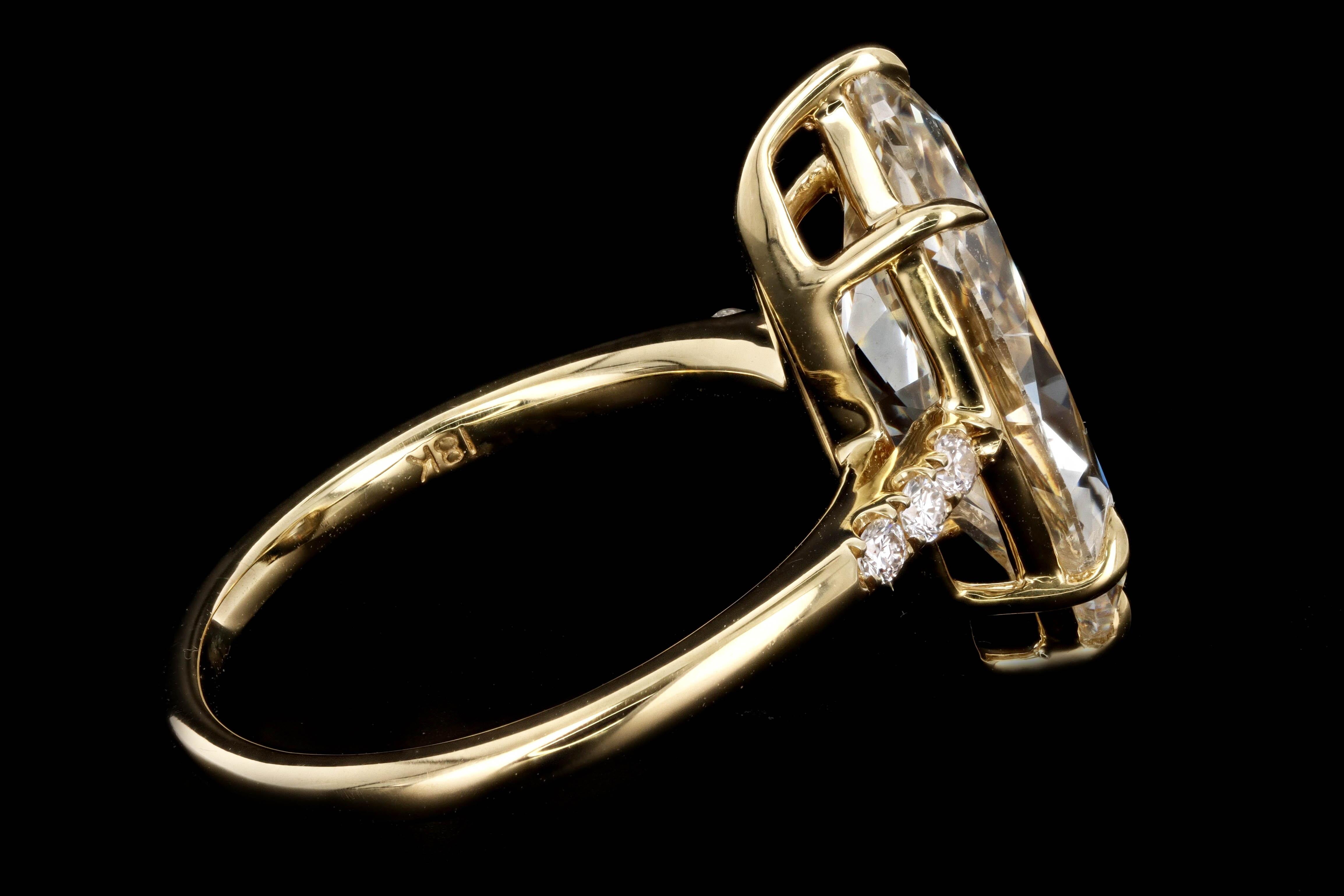Women's 18 Karat Yellow Gold 4.63 Carat Marquise Cut Diamond Engagement Ring