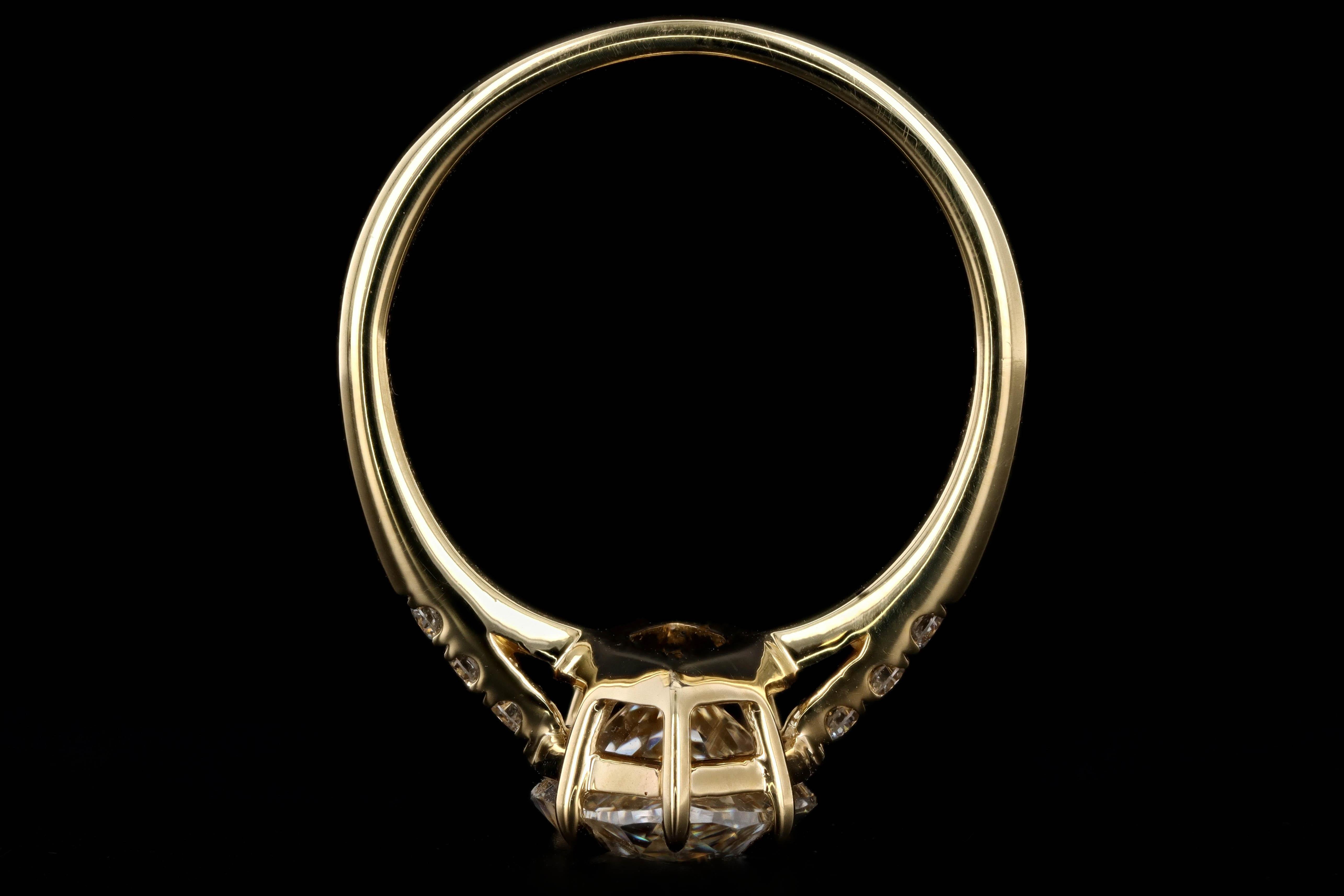 18 Karat Yellow Gold 4.63 Carat Marquise Cut Diamond Engagement Ring 2
