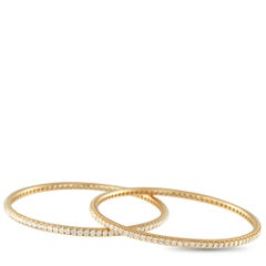 Ensemble de 2 bracelets en or jaune 18K sertis de 4,64ct de diamants MF25-022326