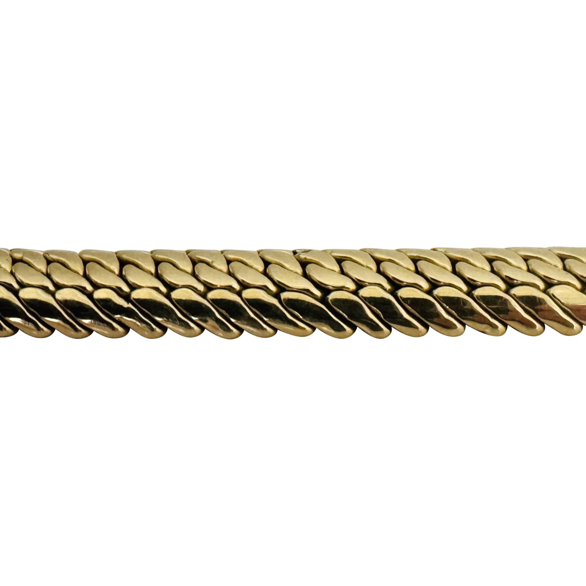 18 Karat Gelbgold 47g schweres, dickes, 13 mm, ausgefallenes Gliederarmband Italien 6,75