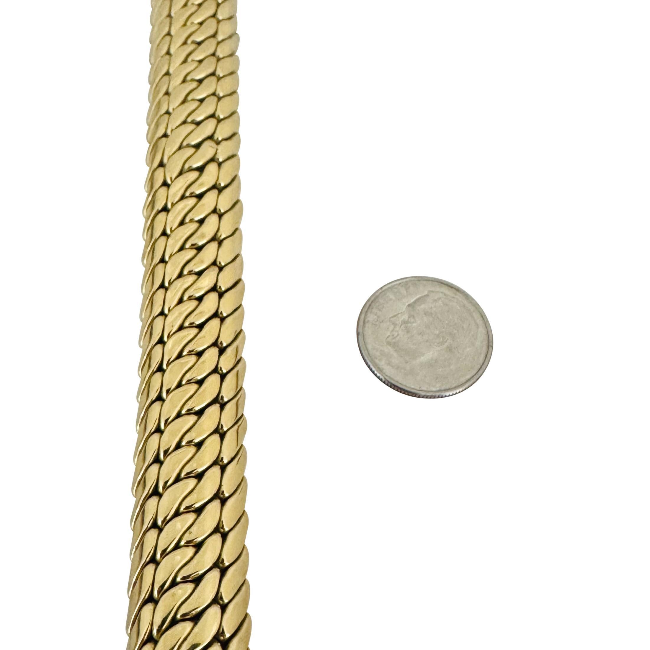 18 Karat Gelbgold 47g schweres, dickes, 13 mm, ausgefallenes Gliederarmband Italien 6,75