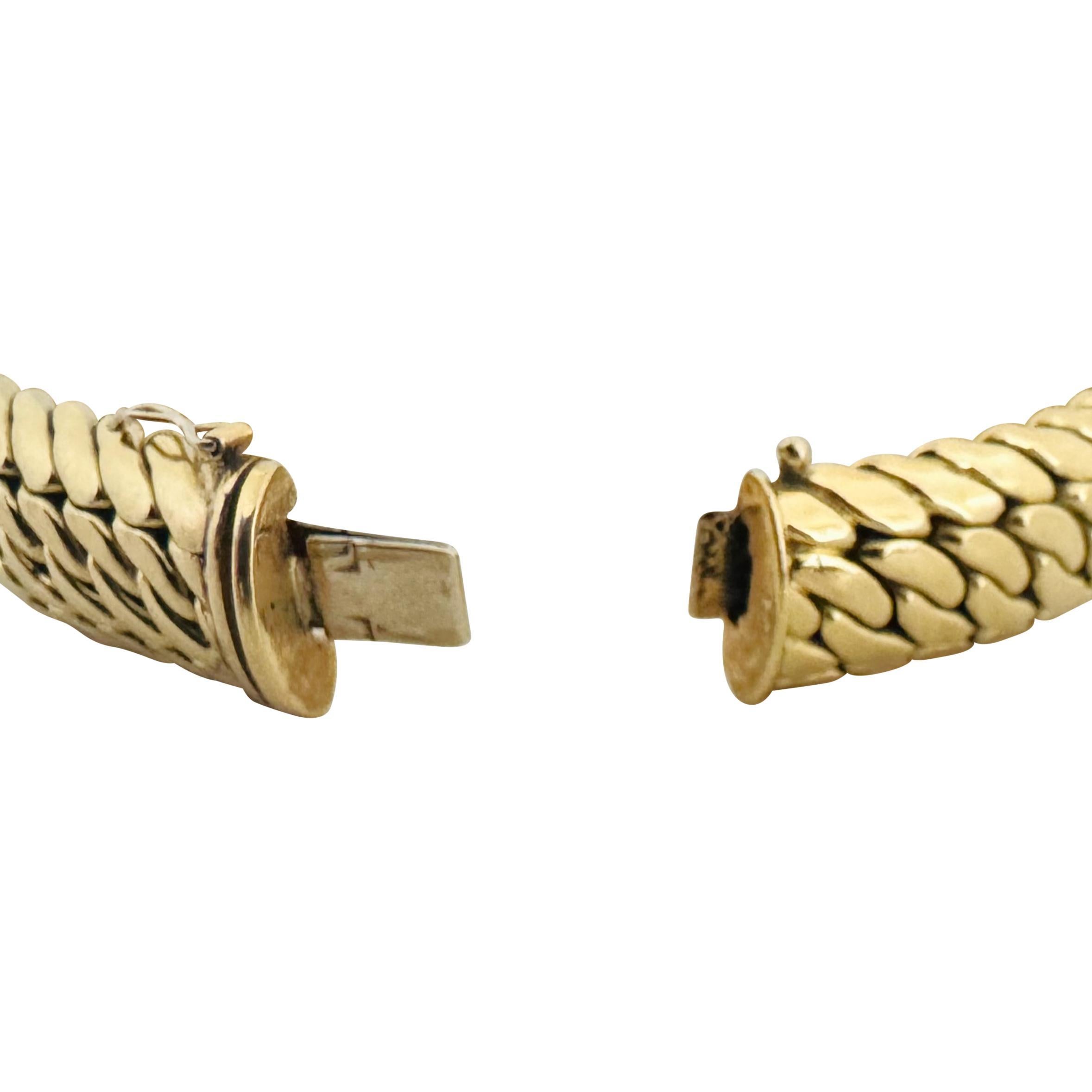 18 Karat Gelbgold 47g schweres, dickes, 13 mm, ausgefallenes Gliederarmband Italien 6,75