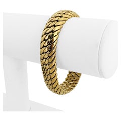 18 Karat Gelbgold 47g schweres, dickes, 13 mm, ausgefallenes Gliederarmband Italien 6,75"