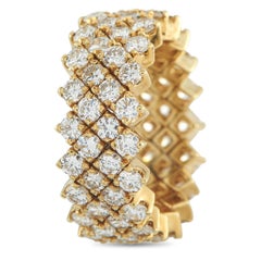 18K Yellow Gold 4.85ct Diamond Lattice Eternity Ring  MF15-122425