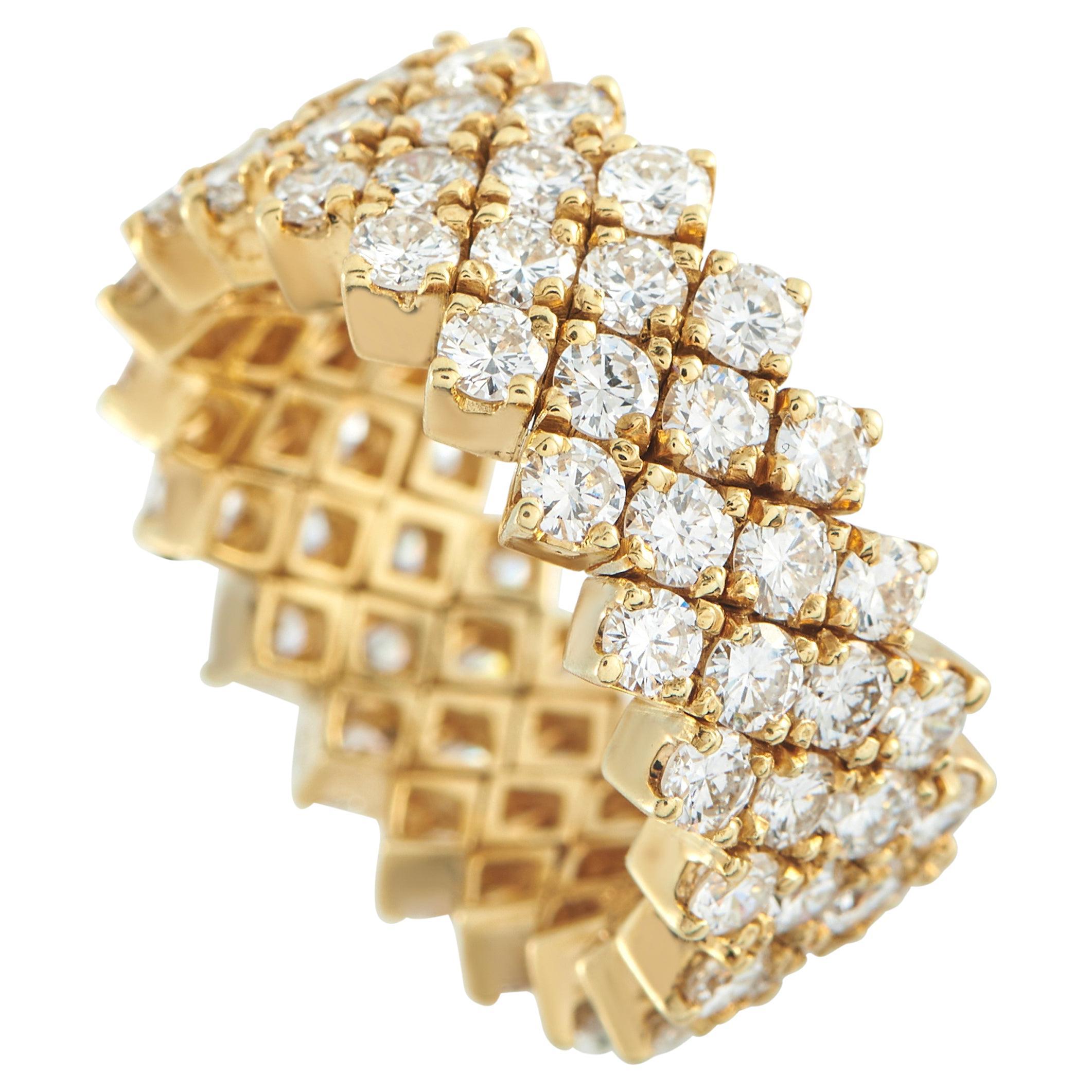 18K Yellow Gold 4.85ct Diamond Lattice Eternity Ring  MF15-122425