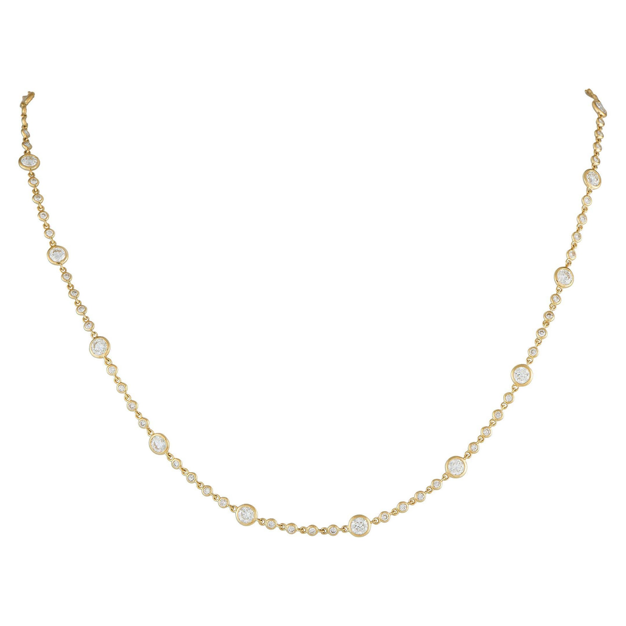 Collier station en or jaune 18K avec 4,90 ct de diamants ANK-19013-Y