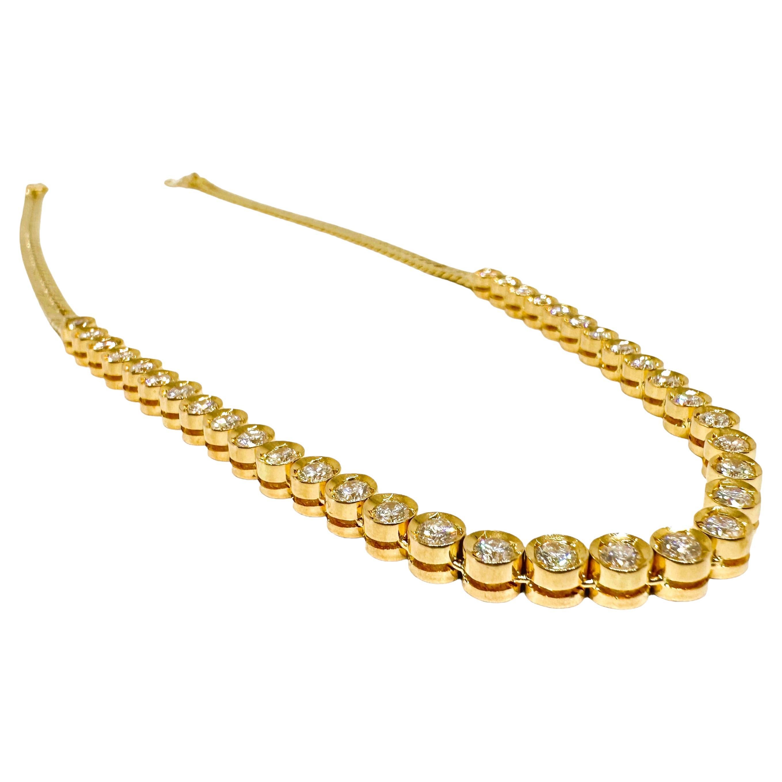 18K Gold 5 Diamond Necklace