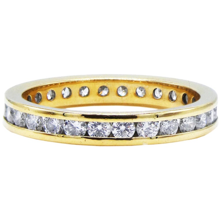 18ct Yellow Gold Diamond Channel Set Eternity Ring - 0.75ct Diamonds main image 1