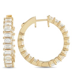 18K Yellow Gold 5.0ct Diamond Inside-Out Hoop Earrings AER-16447-Y