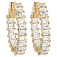 18K Yellow Gold 5.0ct Diamond Inside-Out Hoop Earrings AER-16447-Y