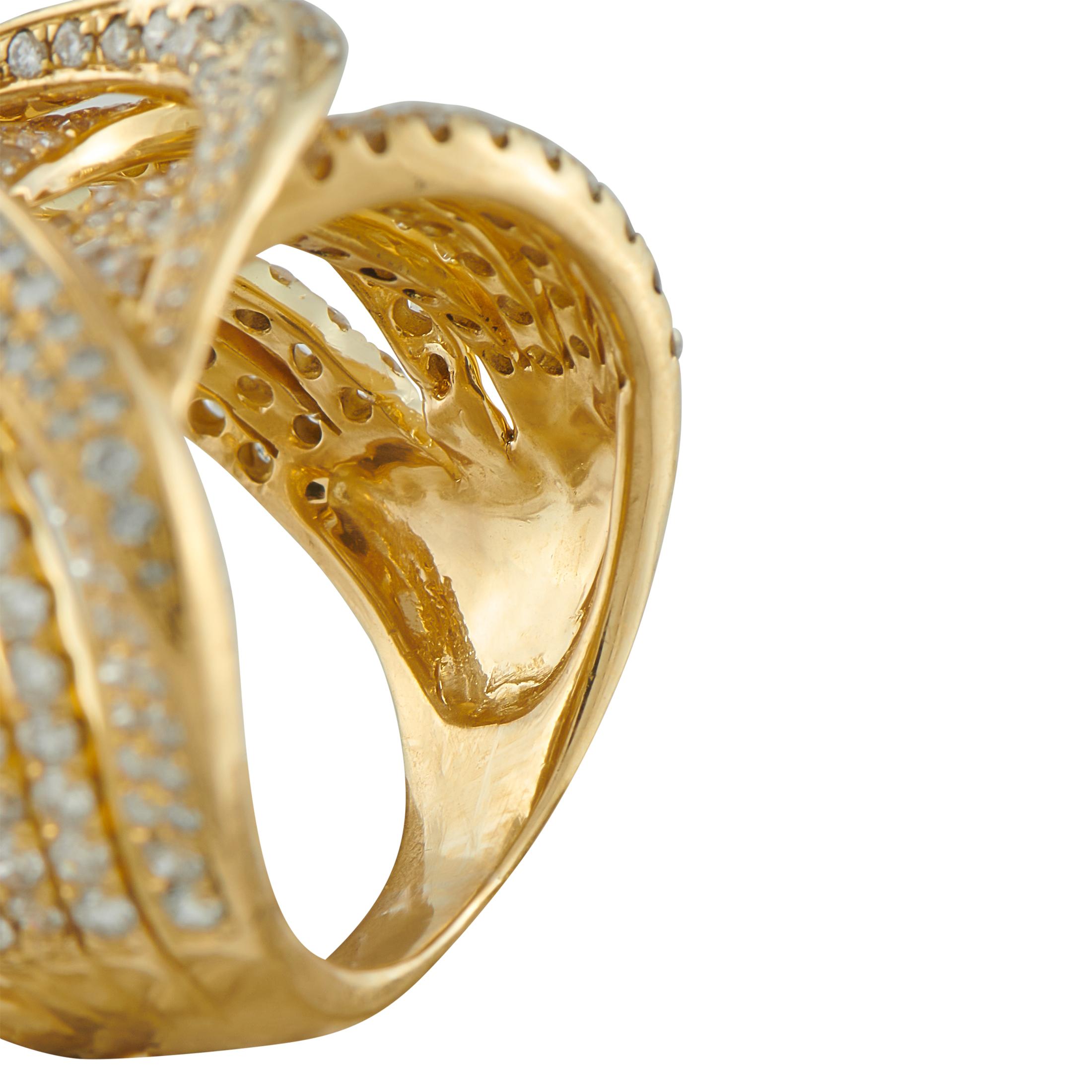 18K Yellow Gold 5.0ct Diamond Ring MF10-103125 In condizioni ottime in vendita a Southampton, PA