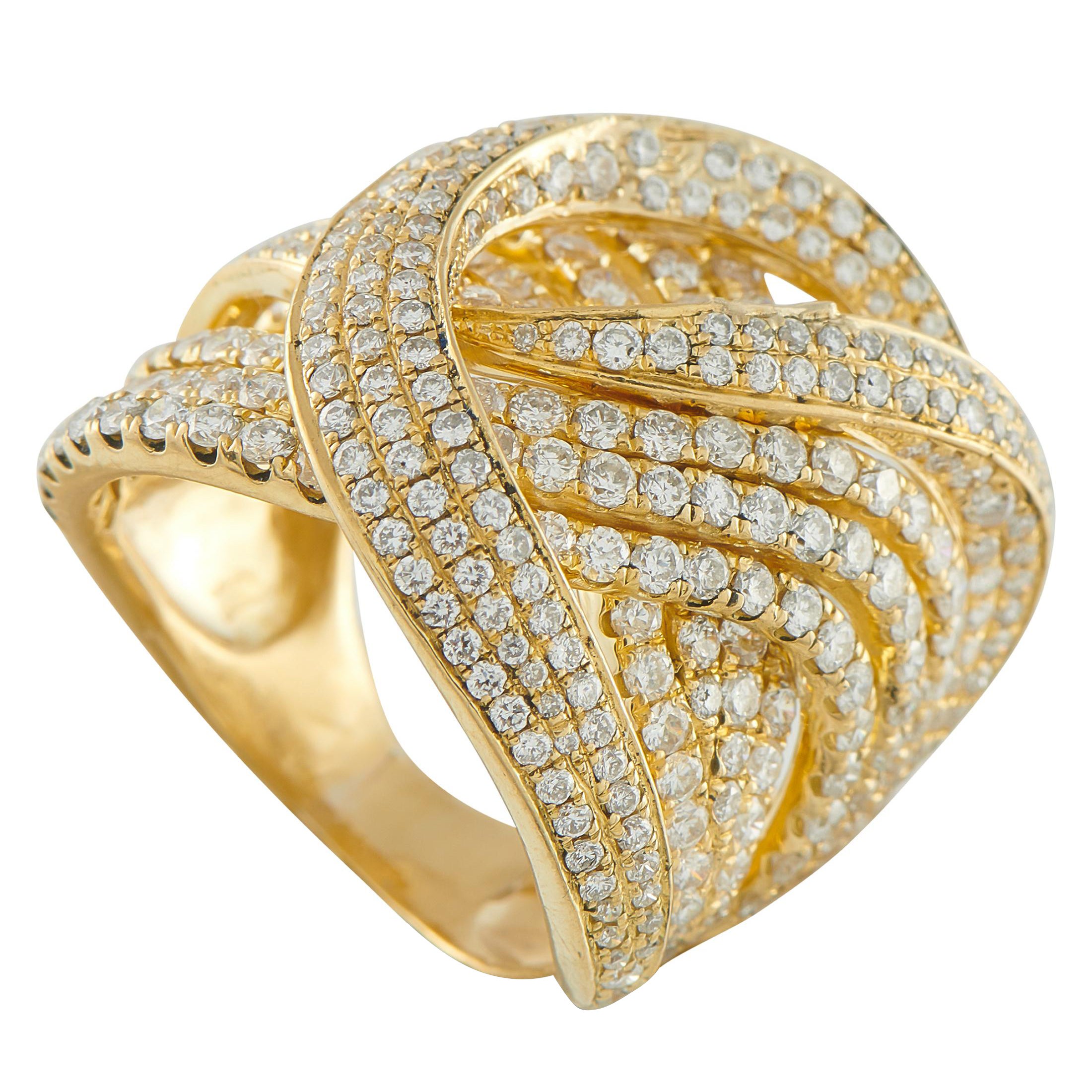 18K Yellow Gold 5.0ct Diamond Ring MF10-103125