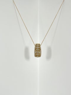 18K Yellow Gold .54 CTW Diamond Drop Pendant Necklace