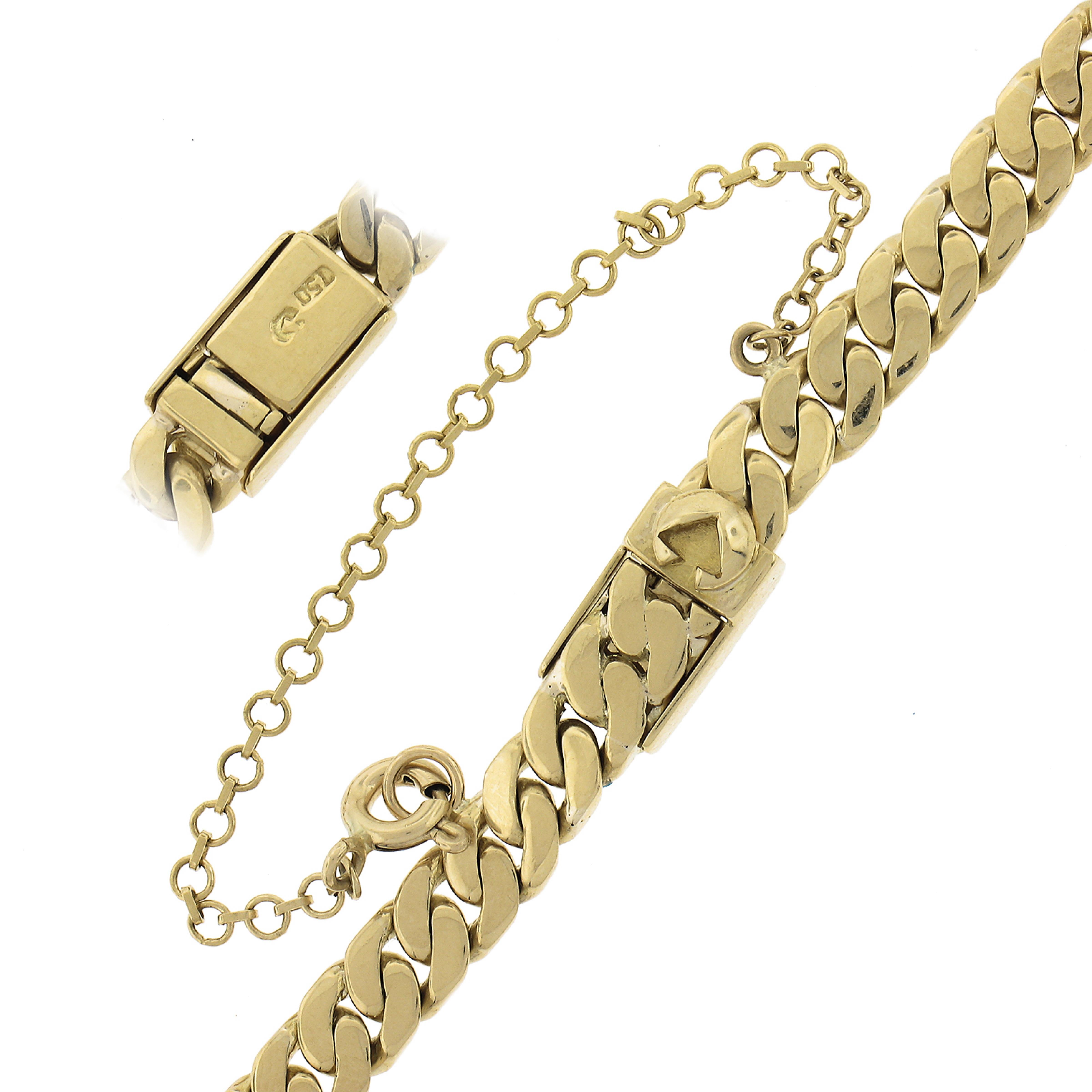 Collier à maillons cubains à courbes plates en or jaune 18 carats, section rubis ovale 5,4 carats et diamants en vente 3
