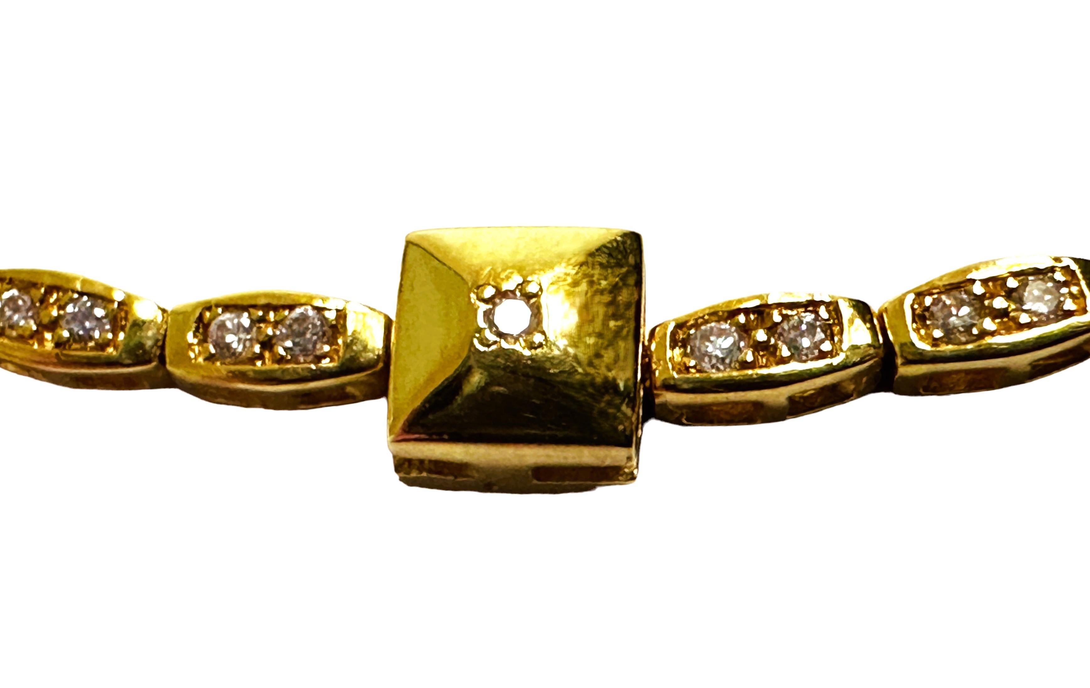18k Yellow Gold .55 ct Rossonero 49 Diamond Rockstud Station Necklace w Appr 5