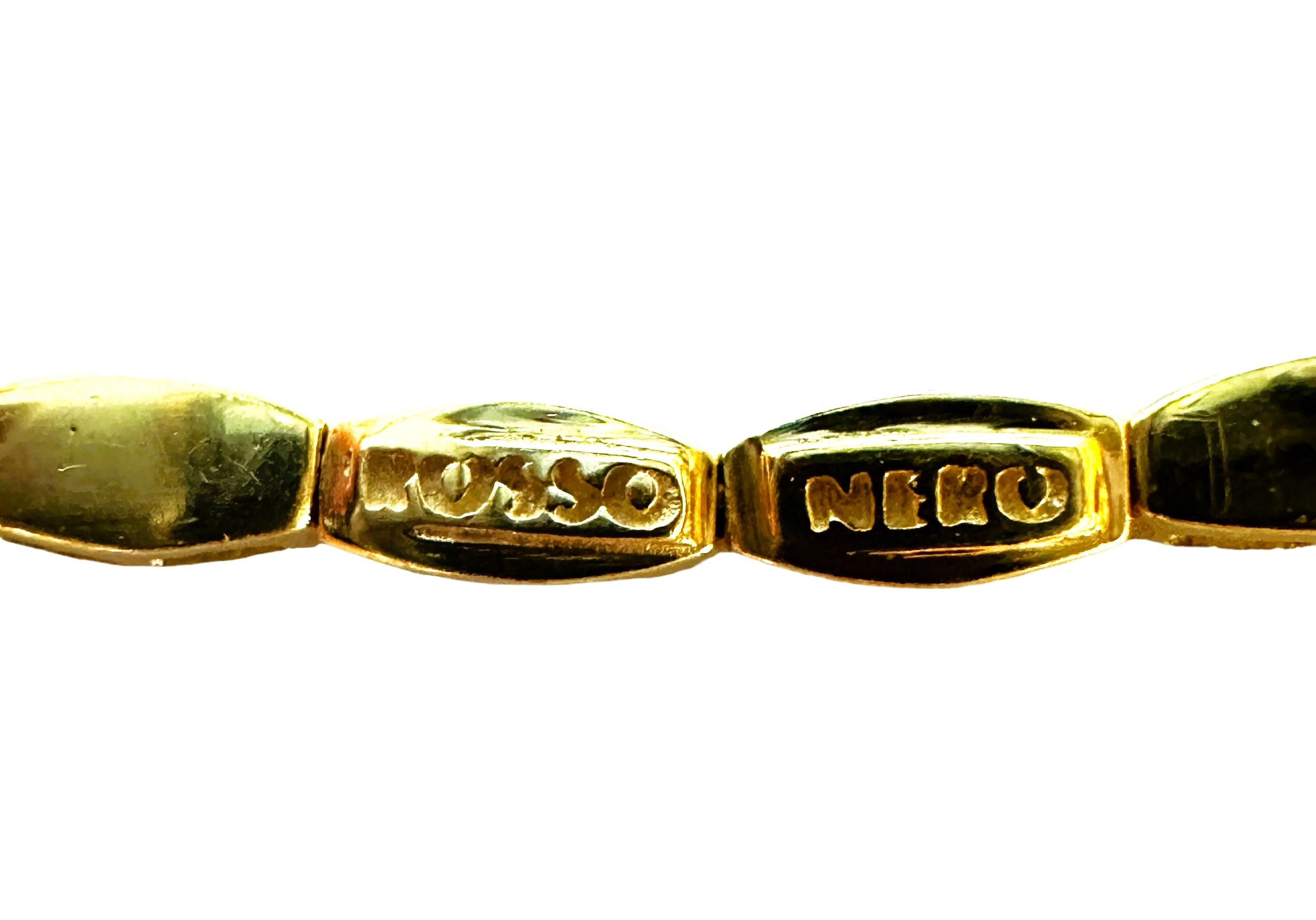 18k Yellow Gold .55 ct Rossonero 49 Diamond Rockstud Station Necklace w Appr 9