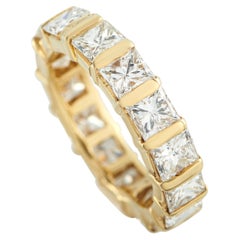 18K Yellow Gold 5.50ct Diamond Bar-Set Eternity Band Ring MF25-122325