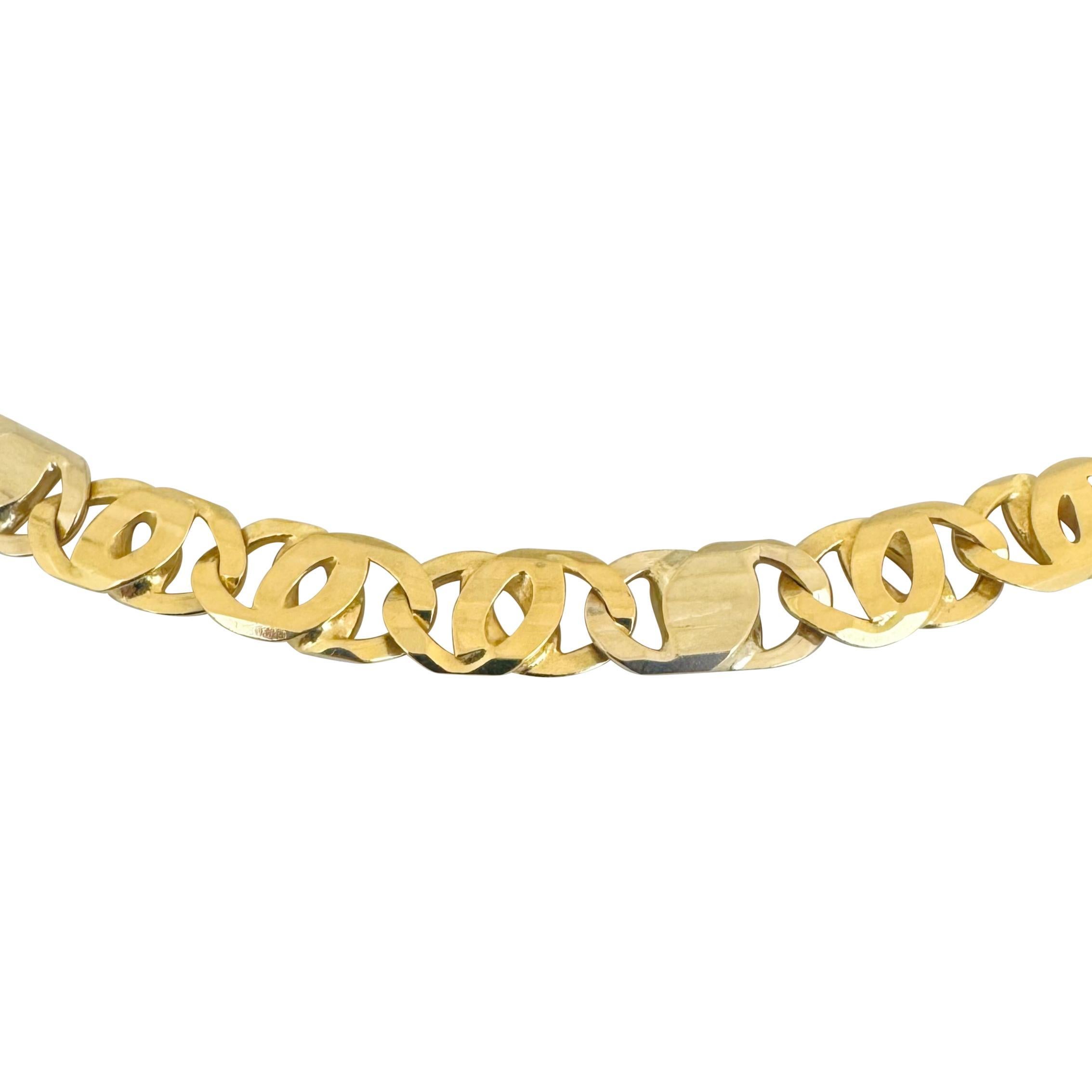 Donna Collana in oro giallo 18k 56,5g solido 8,5mm A Link Gucci Italia 19,5