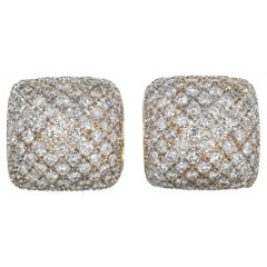 18k Yellow Gold 5.7tcw Diamond Micro Pave Earrings