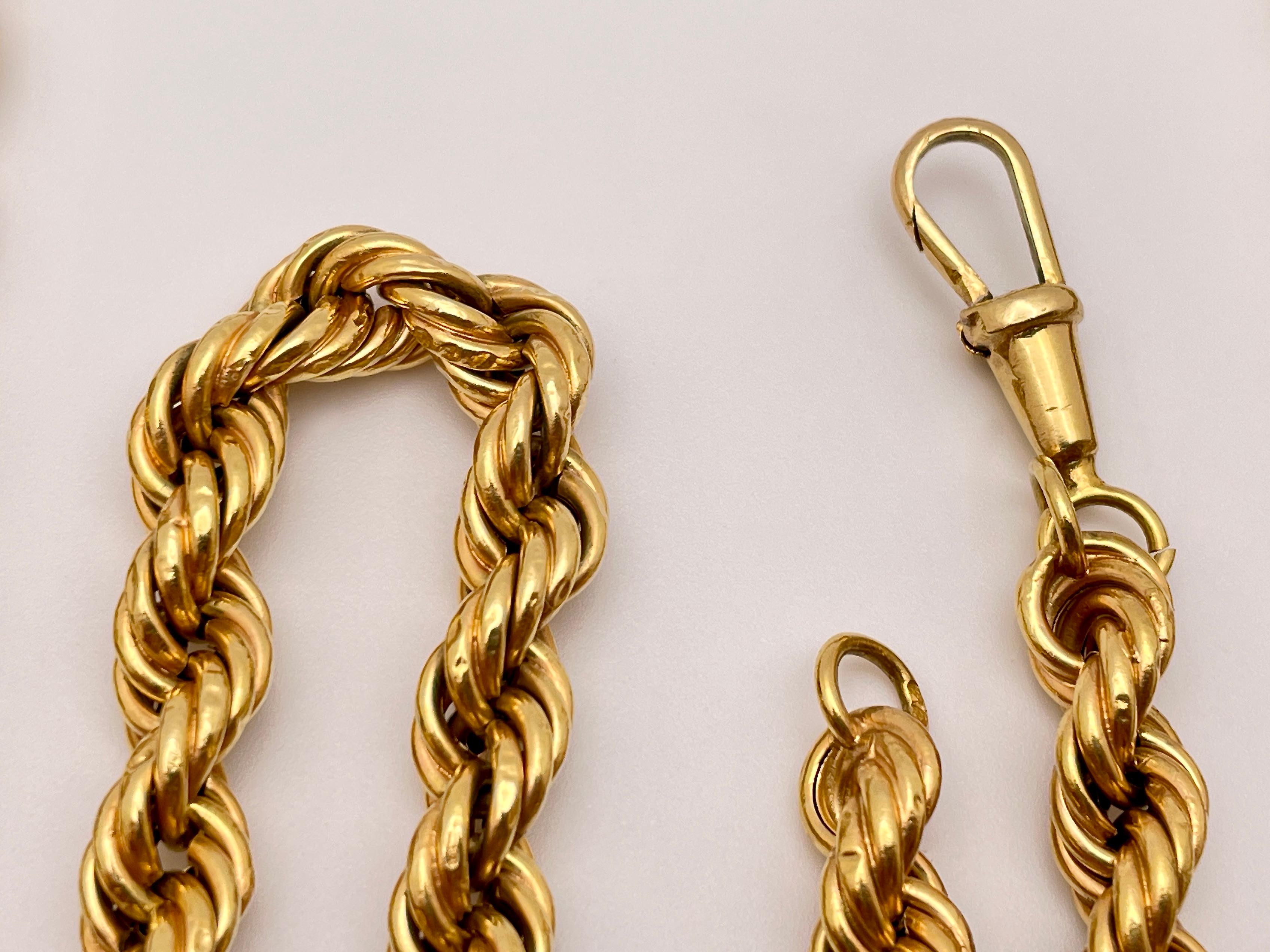 18 Karat Gelbgold 59 Zoll Seilkette Halskette im Angebot 2