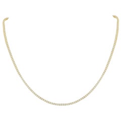 18K Yellow Gold 5.94ct Diamond Tennis Necklace MF08-111825
