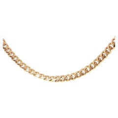 18K Gelbgold 5mm Cuban Link Kette Halskette