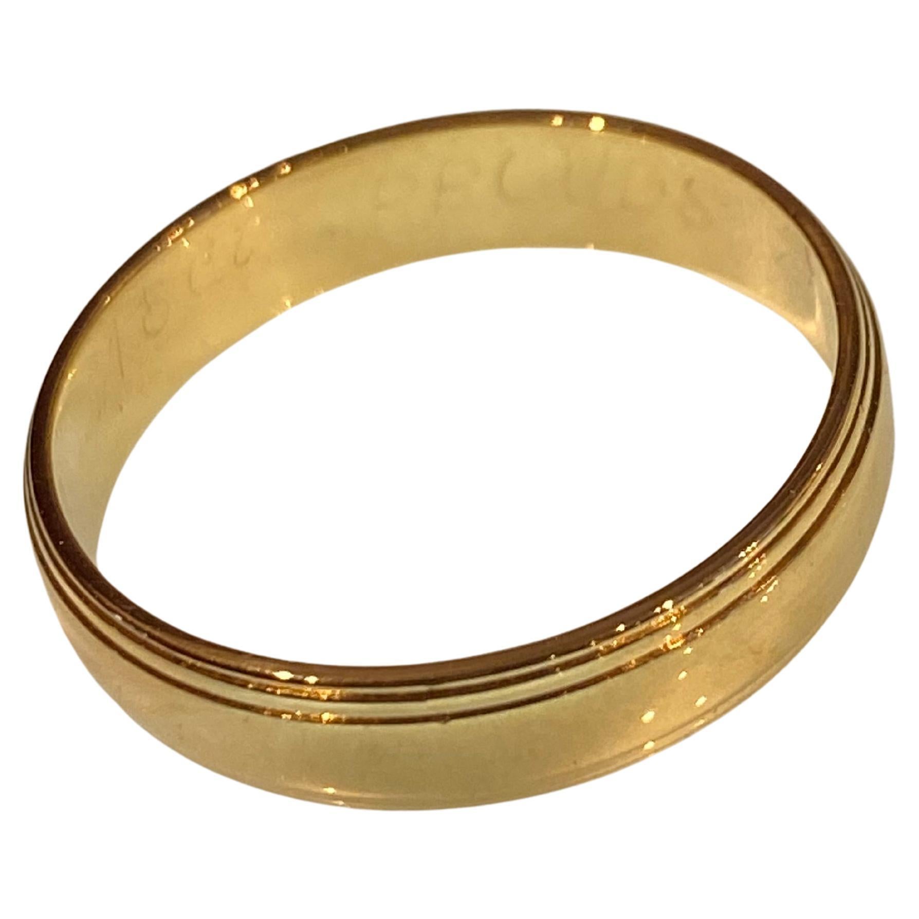18K Yellow Gold 5mm Wide Retro 1960's Vintage Mens' Ring/Wedding Band by Prouds.