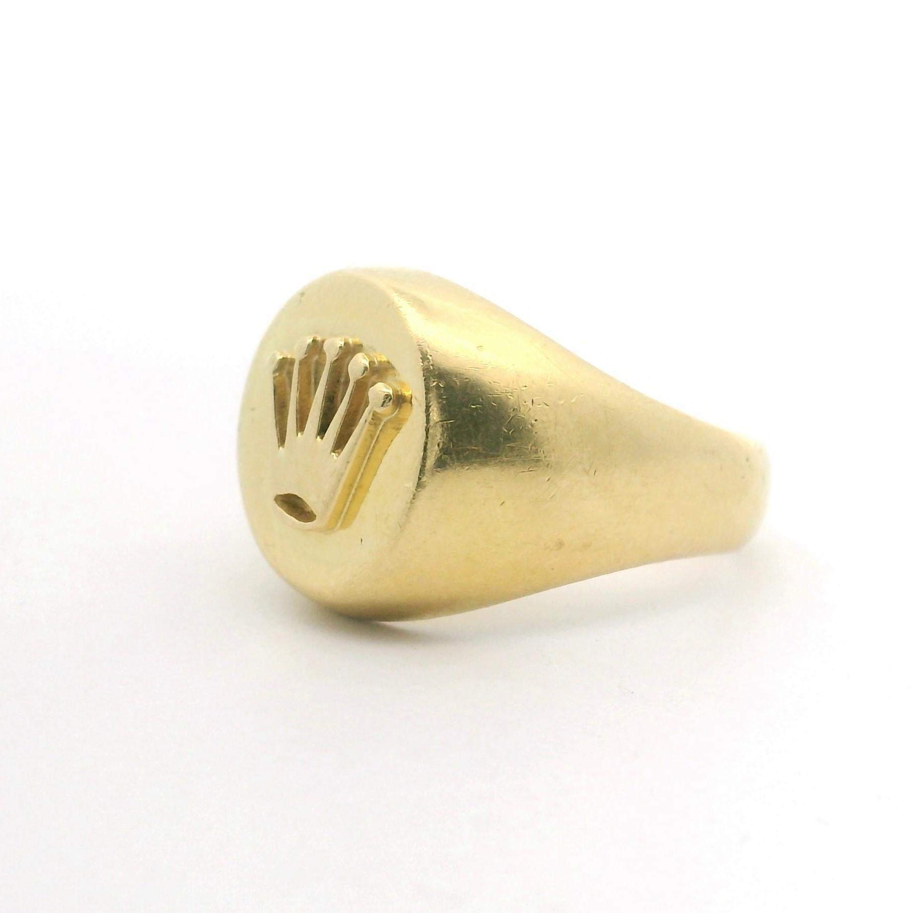 18k Yellow Gold 6.1g Ladies Rolex Style Crown Ring Size 5 1