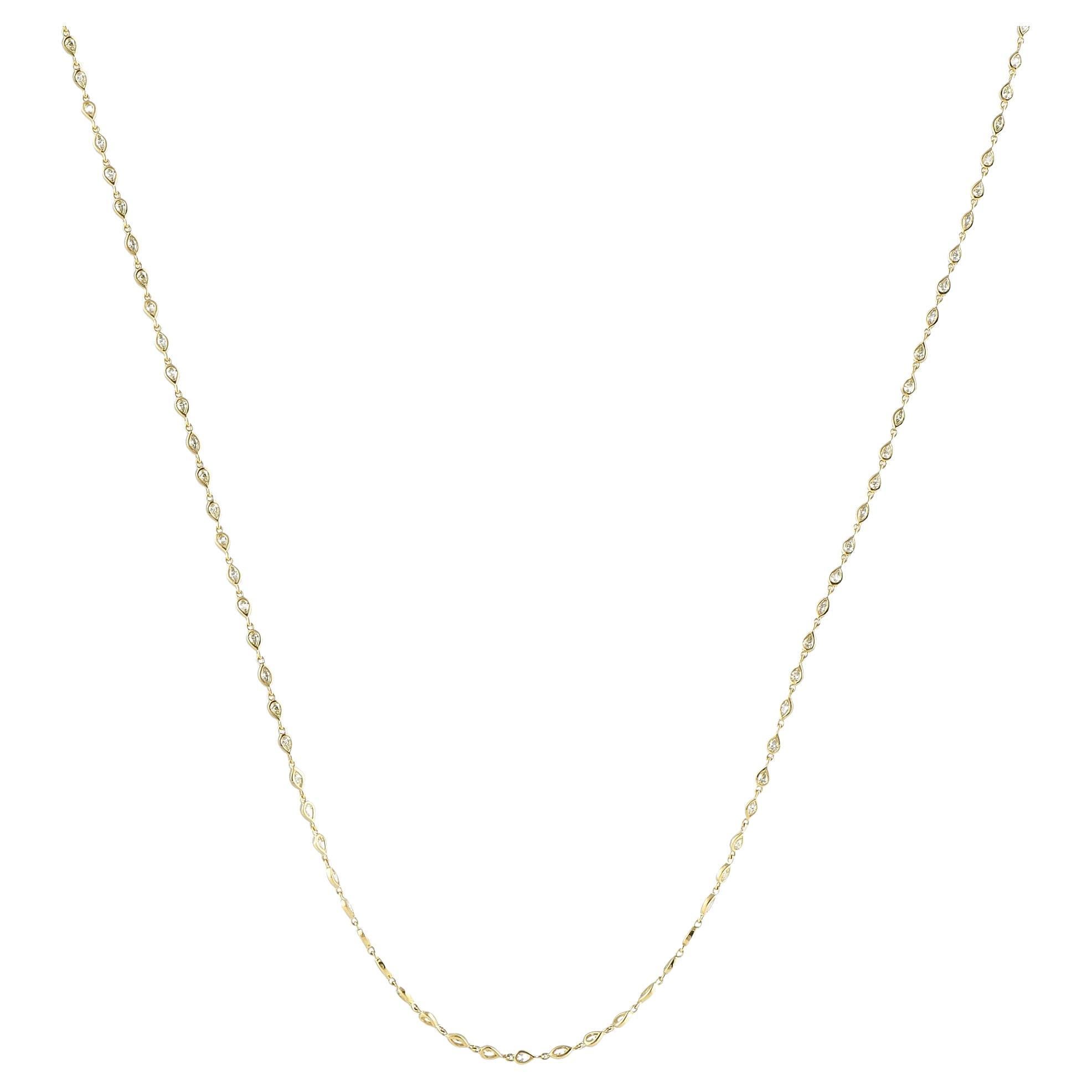 Collar de diamantes de oro amarillo de 18 quilates de 6,30 ct