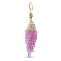 18K Yellow Gold 6.60ct Diamond and Sapphire Earrings MF30-020226