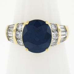 18k Yellow Gold 6.71ctw Gia Sapphire Diamond Magnificent Statement Cocktail Ring