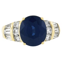 18k Yellow Gold 6.71ctw Gia Sapphire Diamond Magnificent Statement Cocktail Ring